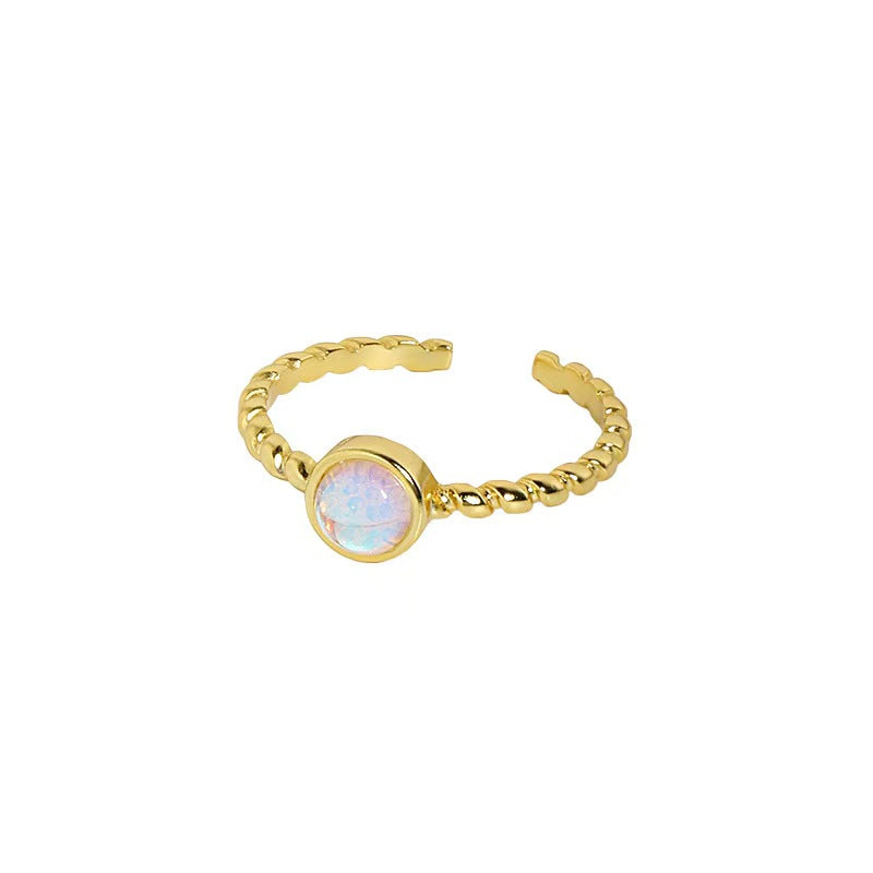 SILVANE Moonstone Open Ring in S925 Sterling Silver