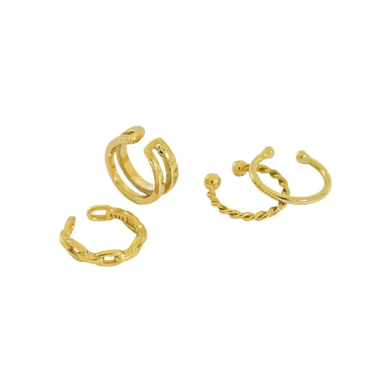 SILVANE Twisted Double Layer Huggie Hoop Earrings in S925 Sterling Silver