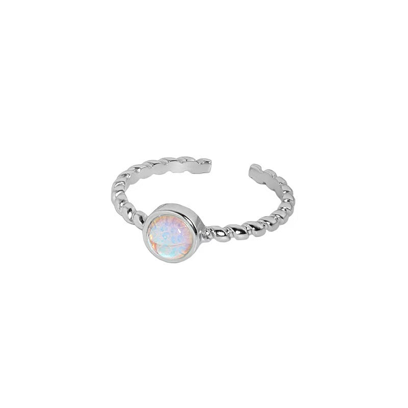 SILVANE Moonstone Open Ring in S925 Sterling Silver